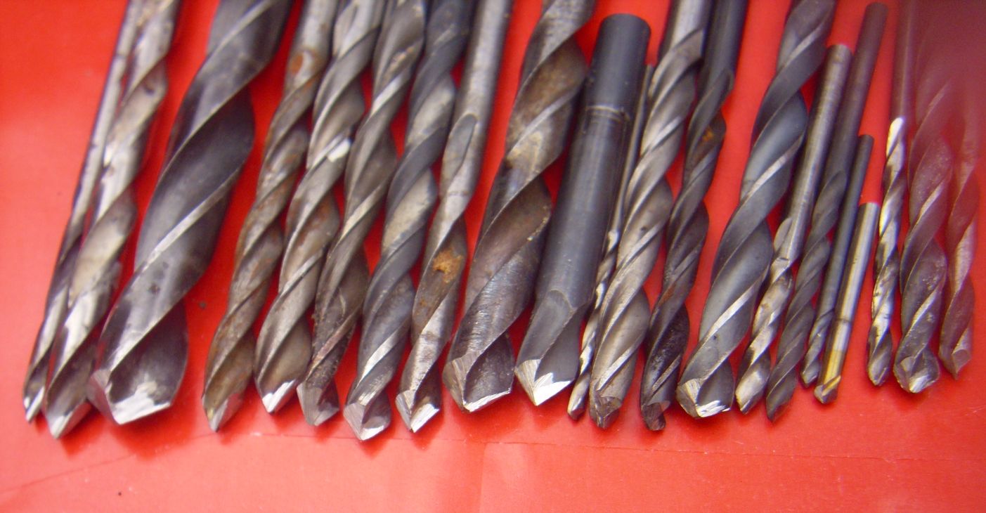 Assorted steep angle drill bits
