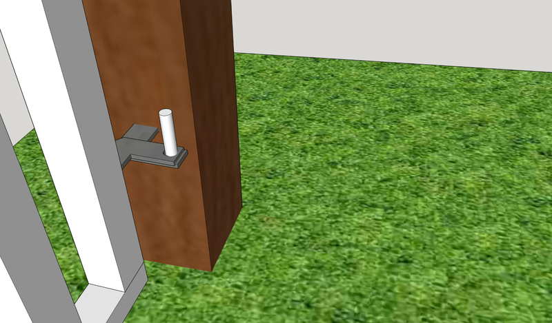 Offset hinge with gate closed