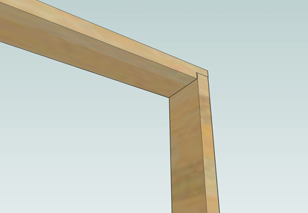 Picture of a rebated door lining joint