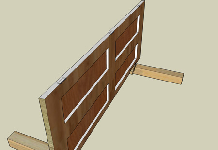 Door with rebates for hinges cut