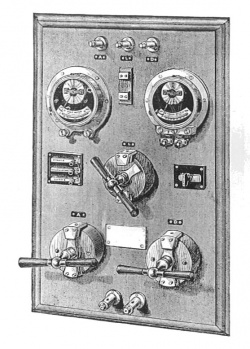 Main switchboard, c. 1888 (Forty Years of Electrical Progress).jpg